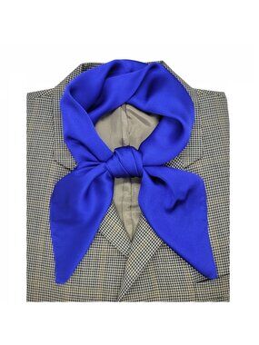✨Accessory Luxury Square Silky Royal Blue Scarf Solid Neck Wrap Elegant Shawl